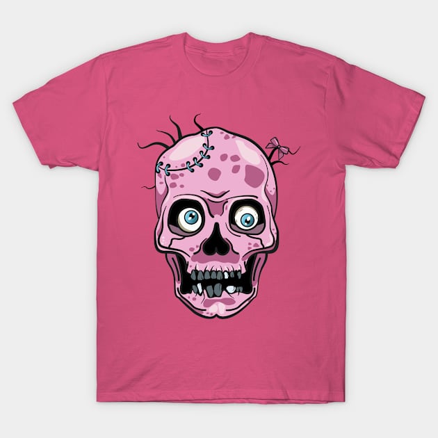 Pink Crazy Skull T-Shirt by BlackSquare